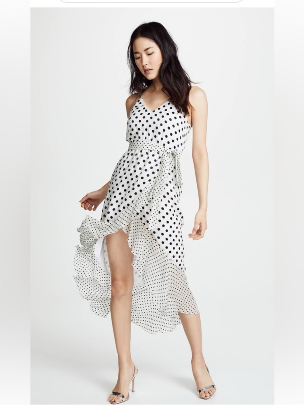 Alice + Olivia White & Black Polka Dot Maxi Dress